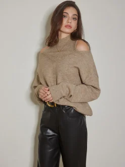 COMMENSE 2 in 1 Cutout Shift Sweater* Sweater Tops|Sweaters & Cardigans