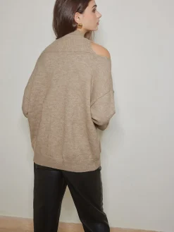 COMMENSE 2 in 1 Cutout Shift Sweater* Sweater Tops|Sweaters & Cardigans