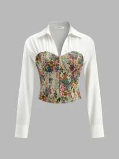 COMMENSE 2 in 1 Jacquard Polo Shirt* Blouses & Shirts|Tops