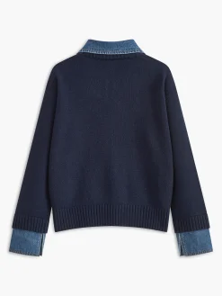COMMENSE 2 in 1 Panel Lapel Sweater* Knitwear|Tops