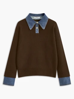 COMMENSE 2 in 1 Panel Lapel Sweater* Knitwear|Tops