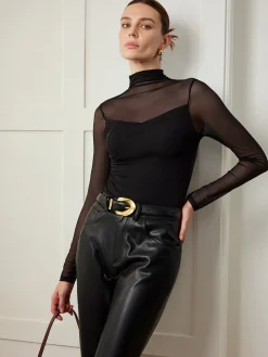 COMMENSE 2 in 1 Sheer Panel Blouse* Blouses & Shirts|Tops