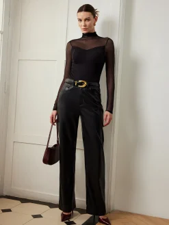 COMMENSE 2 in 1 Sheer Panel Blouse* Blouses & Shirts|Tops
