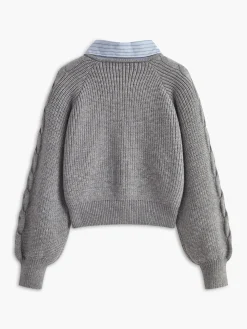 COMMENSE 2 in 1 Twist Polo Sweater* Sweater Tops|Sweaters & Cardigans