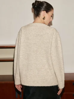 COMMENSE Adjustable Scarf Wool-Blend Sweater* Sweater Tops|Sweaters & Cardigans