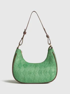 COMMENSE Adjustable Strap Rhombic-Pattern Crescent Bag* Bags|Accessories