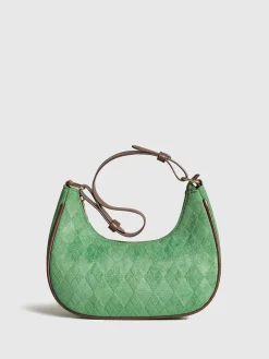 COMMENSE Adjustable Strap Rhombic-Pattern Crescent Bag* Bags|Accessories