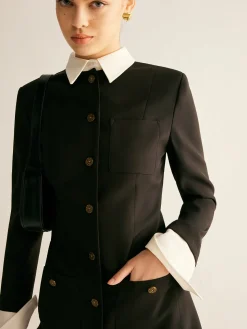 COMMENSE Adjustable-Collar Slim Blazer Dress* Blazers|Outerwear