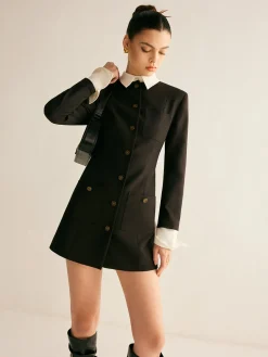 COMMENSE Adjustable-Collar Slim Blazer Dress* Blazers|Outerwear