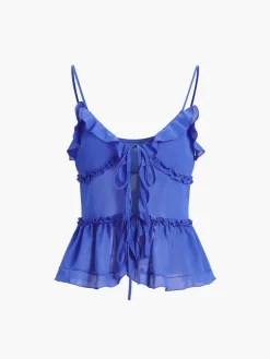 COMMENSE Aegean Sea Tied Fly Away Top* Tank Tops & Camis|Tops