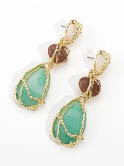 COMMENSE Alloy Net Water Drop Earrings* Earrings|Accessories