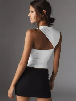 COMMENSE Asymmetric Neck Cut Out Tank Top* Tank Tops & Camis|Tops