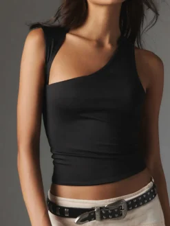 COMMENSE Asymmetric Neck Cut Out Tank Top* Tank Tops & Camis|Tops