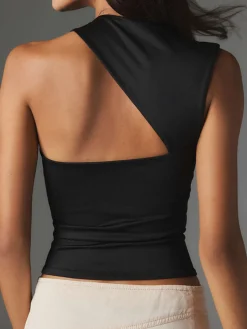 COMMENSE Asymmetric Neck Cut Out Tank Top* Tank Tops & Camis|Tops