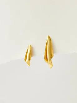 COMMENSE Asymmetric Paper Airplane Pleated Earrings* Earrings|Accessories