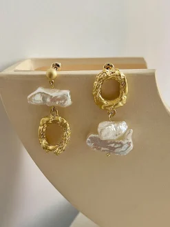 COMMENSE Asymmetric Pearl Earrings* Earrings|Accessories