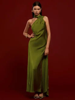 COMMENSE Asymmetrical Backless Satin Dress* Casual Dresses|Cocktail & Party Dresses