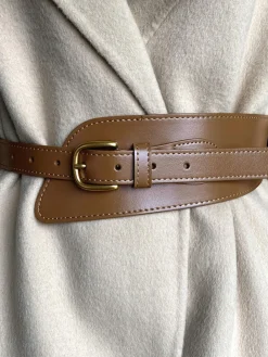 COMMENSE Asymmetrical Buckle Wide Leather Belt* Belts & Chain|Accessories