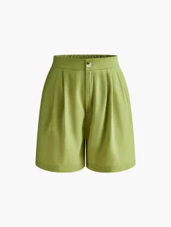 COMMENSE Asymmetrical Button Pleated Shorts Set* Matching Sets