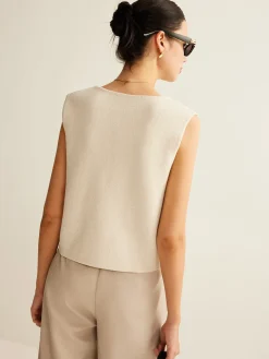 COMMENSE Asymmetrical Button Sweater Vest* Sweater Vests|Sweaters & Cardigans