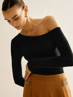 COMMENSE Asymmetrical Cold Shoulder Jersey T-Shirt* T-shirts|Tops
