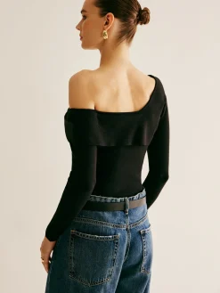 COMMENSE Asymmetrical Cold Shoulder Knitting Top* Sweater Tops|Sweaters & Cardigans