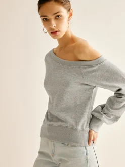 COMMENSE Asymmetrical Cold Shoulder Sweatshirt* Sweatshirts & Hoodies|Tops