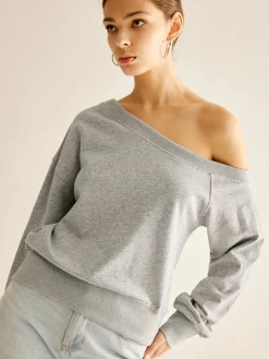 COMMENSE Asymmetrical Cold Shoulder Sweatshirt* Sweatshirts & Hoodies|Tops