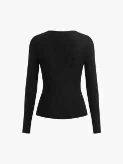 COMMENSE Asymmetrical Collar Knit Top* Sweater Tops|Sweaters & Cardigans