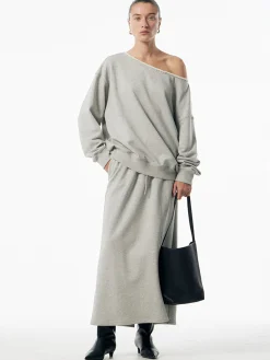 COMMENSE Asymmetrical Drawstring Pockets Skirt Set* Skirt Sets|Long Sleeve Sets