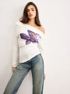 COMMENSE Asymmetrical Floral Printed Top* T-shirts|Tops