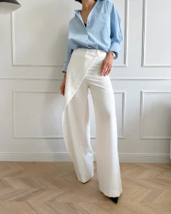 COMMENSE Asymmetrical High Waist Wide-Leg Pants* Pants|Bottoms