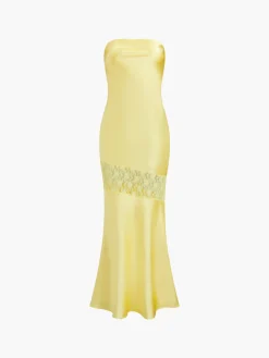 COMMENSE Asymmetrical Lace Strapless Tube Midi Dress* Cocktail & Party Dresses|Summer Dresses