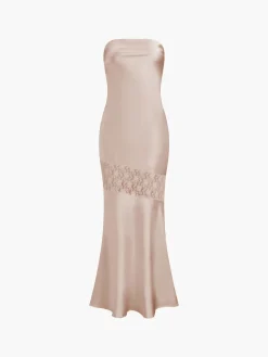 COMMENSE Asymmetrical Lace Strapless Tube Midi Dress* Cocktail & Party Dresses|Summer Dresses