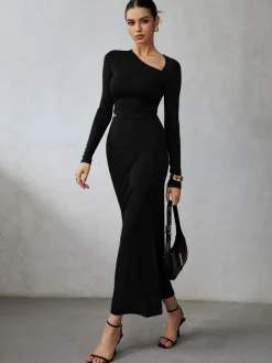 COMMENSE Asymmetrical Long Sleeve Skirt Set* Skirt Sets|Long Sleeve Sets