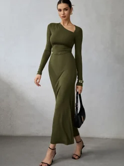 COMMENSE Asymmetrical Long Sleeve Skirt Set* Skirt Sets|Long Sleeve Sets