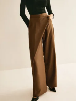 COMMENSE Asymmetrical Mid-Waist Straight Pants* Pants|Bottoms