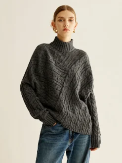 COMMENSE Asymmetrical Mock-Neck Sweater* Sweater Tops|Sweaters & Cardigans