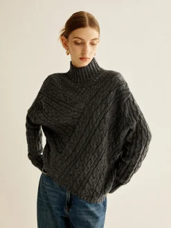 COMMENSE Asymmetrical Mock-Neck Sweater* Sweater Tops|Sweaters & Cardigans