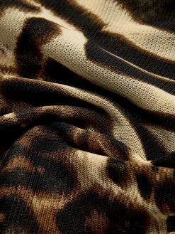 COMMENSE Asymmetrical Neck Leopard Printed Blouse* Blouses & Shirts