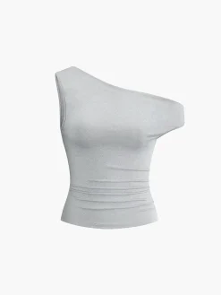 COMMENSE Asymmetrical Neck One Shoulder Off Top With Pants Set* Pants Sets|Matching Sets