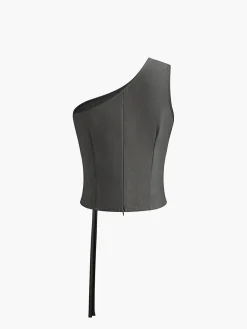 COMMENSE Asymmetrical Neck Tank Top* Tank Tops & Camis|Tops