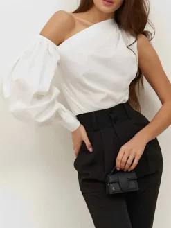 COMMENSE Asymmetrical Off Shoulder Blouse* Blouses & Shirts|Tops