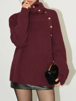 COMMENSE Asymmetrical Off-Shoulder Sweater* Sweater Tops|Sweaters & Cardigans