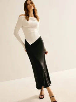 COMMENSE Asymmetrical Off-Shoulder Long Sleeve T-Shirt* T-shirts|Tops