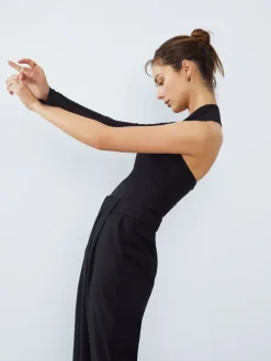 COMMENSE Asymmetrical One Mesh Sleeve Shirt* Sweater Tops|T-shirts