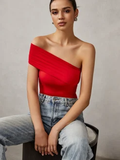 COMMENSE Asymmetrical One Shoulder T-Shirt* T-shirts|Tops