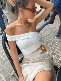 COMMENSE Asymmetrical One Shoulder Off Tank Top* Tank Tops & Camis|Tops