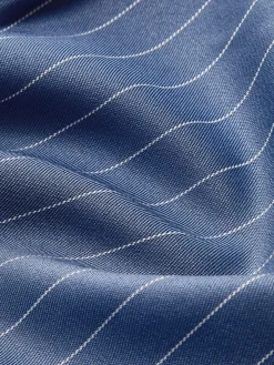 COMMENSE Asymmetrical Pinstripe Pleated Lapel Dress* Casual Dresses|Work Dresses