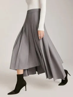 COMMENSE Asymmetrical Pleated Pockets Skirt* Skirts|Bottoms
